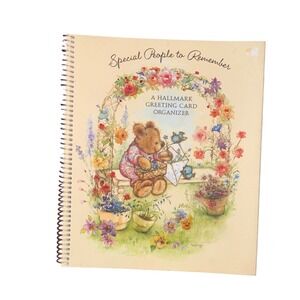 Vtg Hallmark Greeting Card Organizer Special People to Remember Floral Cottage